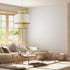 GloboStar® SAIGE 01917 Boho Κρεμαστό Φωτιστικό Οροφής Μονόφωτο 1 x E27 AC220-240V IP20 - Φ50 x Υ60cm - Μπεζ με Λευκό και Μαύρες Λεπτομέρειες Ξύλινο Μπαμπού Πλέγμα - 5 Χρόνια Εγγύηση - ledmania.gr