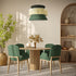 GloboStar® SAIGE 01916 Boho Κρεμαστό Φωτιστικό Οροφής Μονόφωτο 1 x E27 AC220-240V IP20 - Φ50 x Υ36cm - Μπεζ Μπαμπού Πλέγμα με Πράσινο και Μαύρο Υφασμάτινο Καπέλο - ledmania.gr