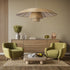 GloboStar® ZORA 02140 Boho Κρεμαστό Φωτιστικό Καμπάνα Μονόφωτο 1 x E27 IP20 Μπεζ Ύφασμα - Μ120 x Π120 x Υ40cm - ledmania.gr