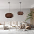 GloboStar® MINORCA 01732 Boho Κρεμαστό Φωτιστικό Ανάρτηση Μονόφωτο 1 x E27 IP20 Καφέ Ξύλο - Μ30 x Π30 x Y18cm - ledmania.gr