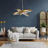 GLOBOSTAR® NEMESIS TRIO 61172 Μοντέρνο Κρεμαστό Φωτιστικό Οροφής LED 120W 14723lm 360° AC 220-240V IP20 Ρυθμιζόμενο Λευκό CCT με Χειριστήριο από 2700K έως 6000K Dimmable - Lumileds SMD Chip - Χρυσό Βούρτσας - Μ80 x Π80 x Υ60cm - 3 Χρόνια Εγγύηση - ledmania.gr