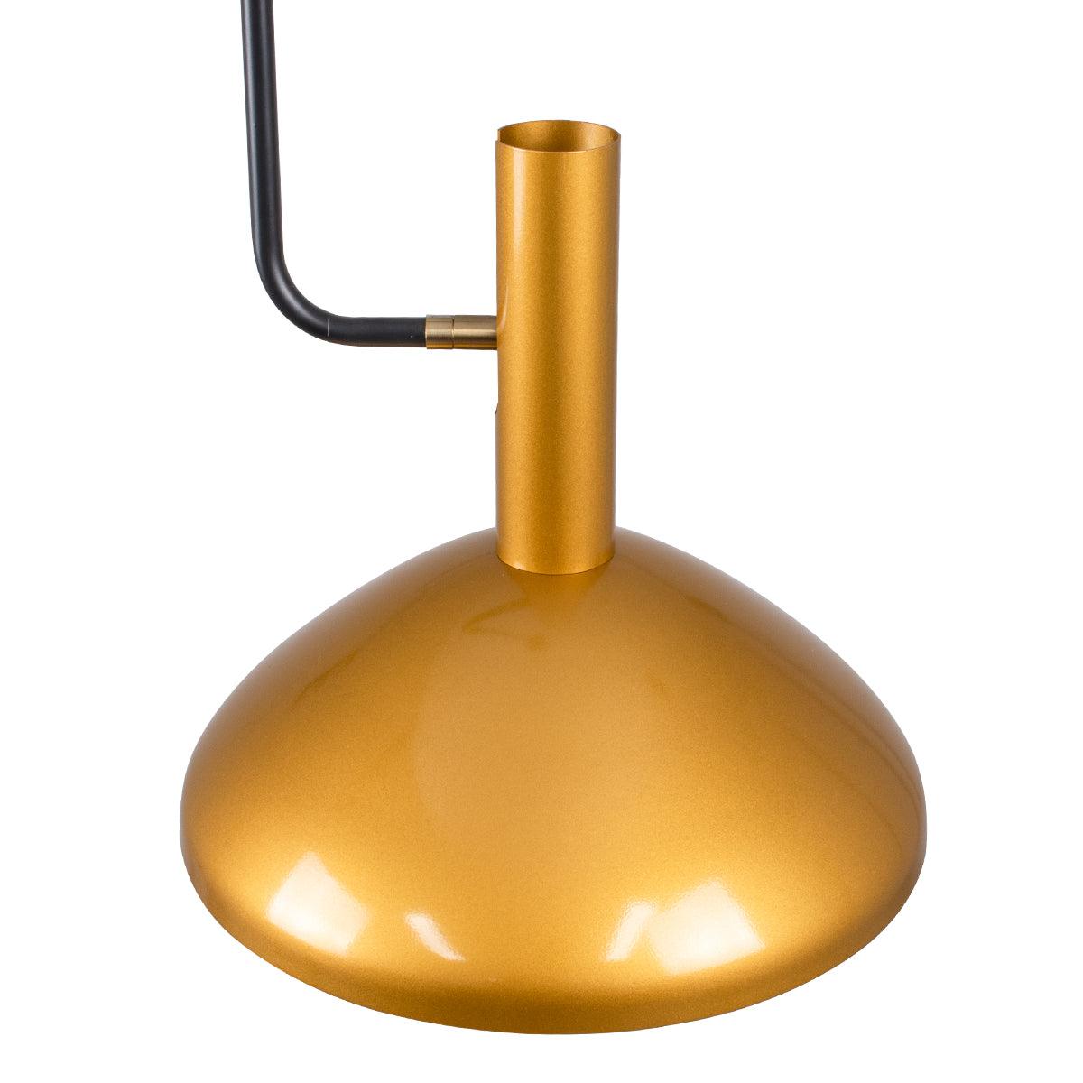 GloboStar® KATIE 00538 Μοντέρνο Φωτιστικό Οροφής Μονόφωτο Μαύρο - Χρυσό Μεταλλικό Καμπάνα Φ30 x Υ120cm - ledmania.gr