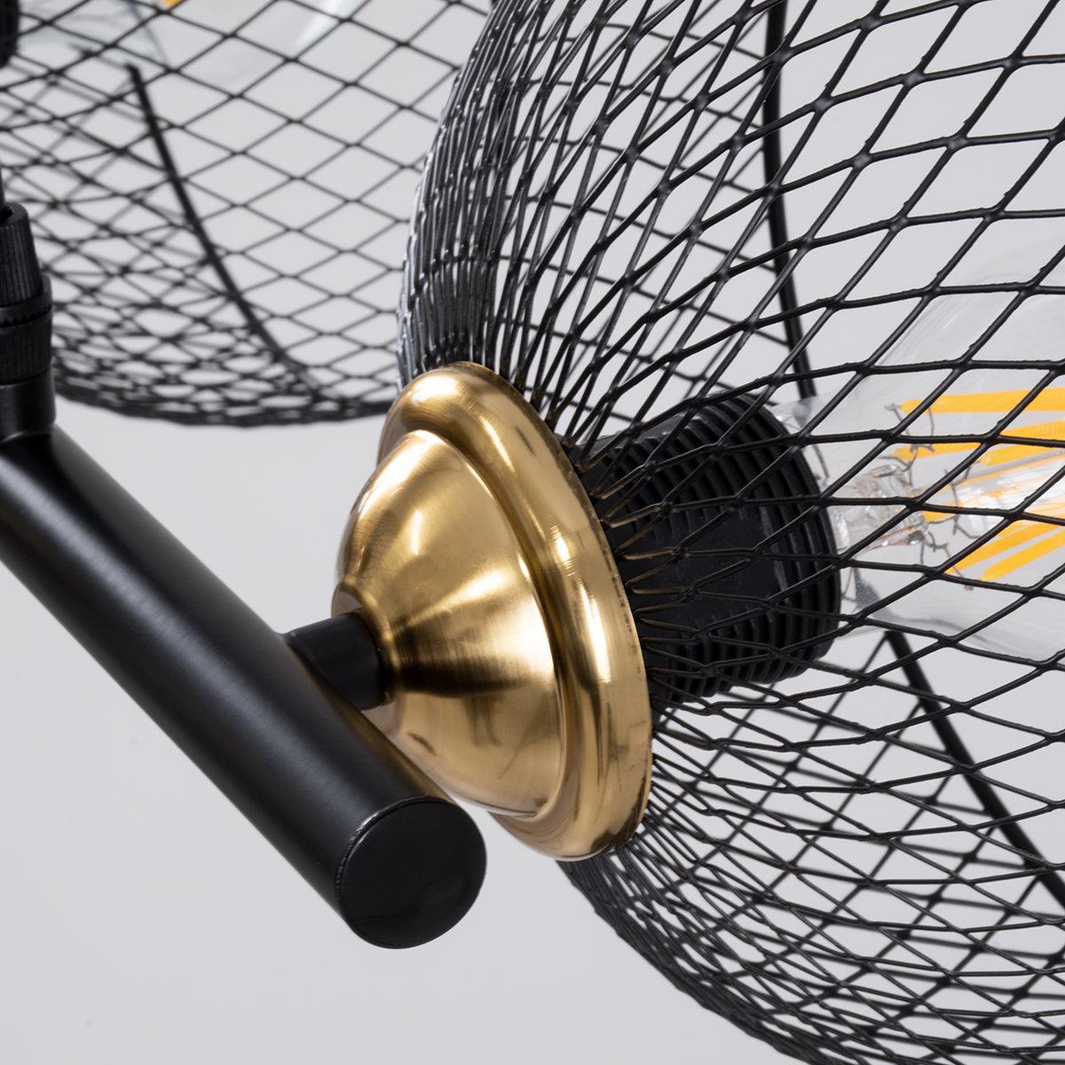 GloboStar® VERONA 00586 Μοντέρνο Κρεμαστό Φωτιστικό Οροφής Τρίφωτο Μαύρο Μεταλλικό Πλέγμα Μ50 x Π28 x Υ20cm - ledmania.gr