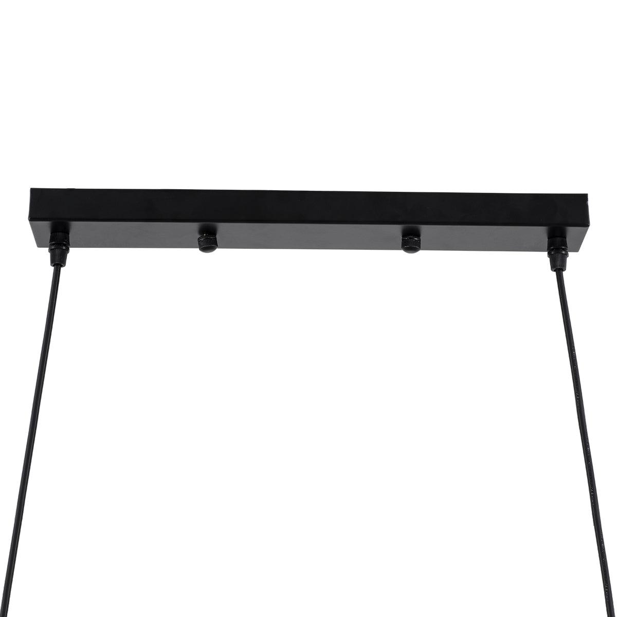 GloboStar® VERONA 00588 Μοντέρνο Κρεμαστό Φωτιστικό Οροφής Πολύφωτο Μαύρο Μεταλλικό Πλέγμα Μ140 x Π28 x Υ20cm - ledmania.gr