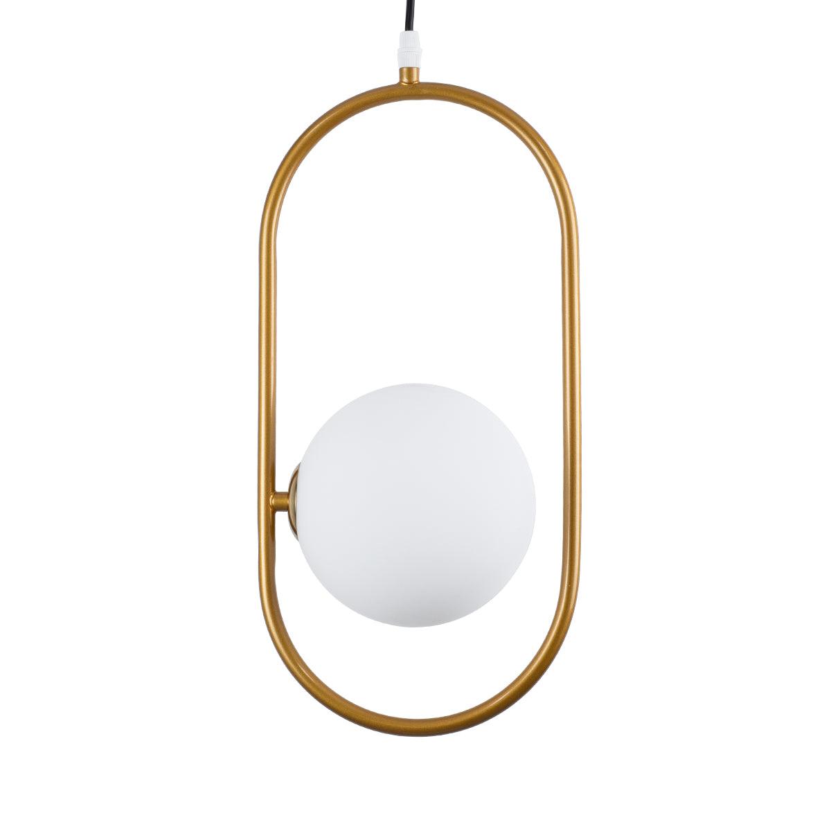 GloboStar® HAMBURG 00590 Μοντέρνο Κρεμαστό Φωτιστικό Οροφής Μονόφωτο Χρυσό Μεταλλικό Γυάλινο Μπάλα Μ20 x Π15 x Υ40cm - ledmania.gr