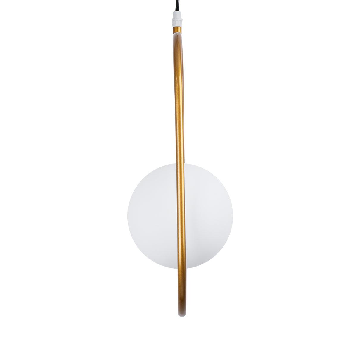 GloboStar® HAMBURG 00590 Μοντέρνο Κρεμαστό Φωτιστικό Οροφής Μονόφωτο Χρυσό Μεταλλικό Γυάλινο Μπάλα Μ20 x Π15 x Υ40cm - ledmania.gr