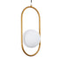GloboStar® HAMBURG 00590 Μοντέρνο Κρεμαστό Φωτιστικό Οροφής Μονόφωτο Χρυσό Μεταλλικό Γυάλινο Μπάλα Μ20 x Π15 x Υ40cm - ledmania.gr