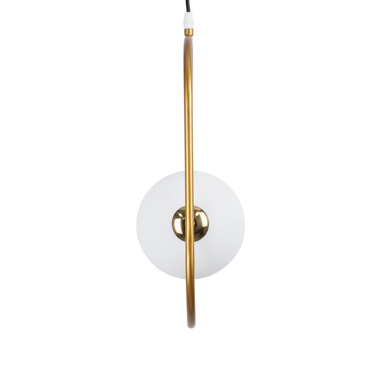 GloboStar® HAMBURG 00590 Μοντέρνο Κρεμαστό Φωτιστικό Οροφής Μονόφωτο Χρυσό Μεταλλικό Γυάλινο Μπάλα Μ20 x Π15 x Υ40cm - ledmania.gr