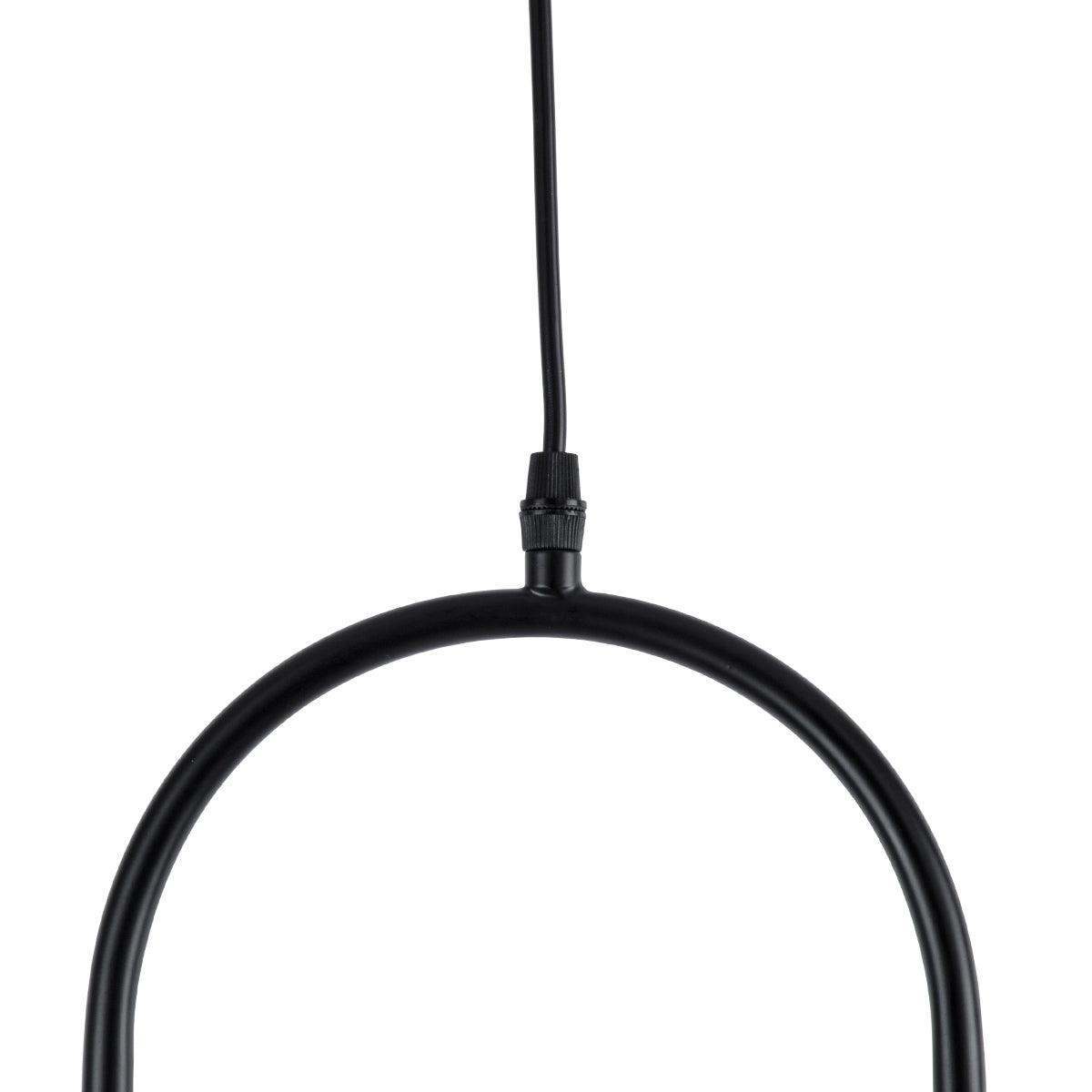 GloboStar® HAMBURG 00591 Μοντέρνο Κρεμαστό Φωτιστικό Οροφής Μονόφωτο Μαύρο Μεταλλικό Γυάλινο Μπάλα Μ25 x Π20 x Υ50cm - ledmania.gr