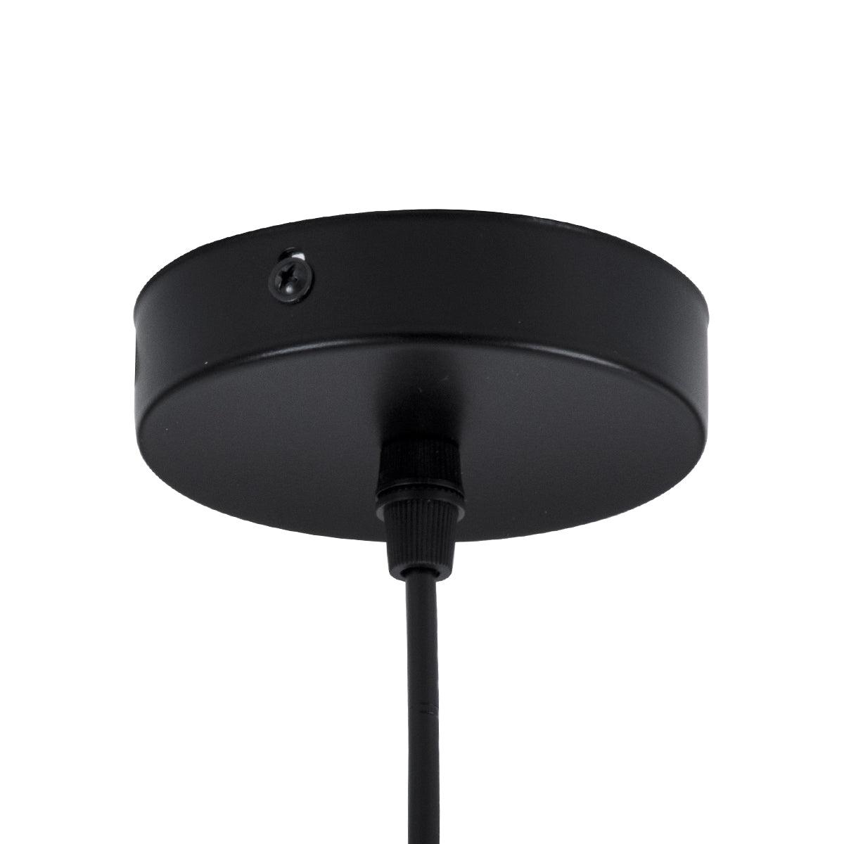 GloboStar® HAMBURG 00591 Μοντέρνο Κρεμαστό Φωτιστικό Οροφής Μονόφωτο Μαύρο Μεταλλικό Γυάλινο Μπάλα Μ25 x Π20 x Υ50cm - ledmania.gr