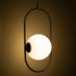 GloboStar® HAMBURG 00591 Μοντέρνο Κρεμαστό Φωτιστικό Οροφής Μονόφωτο Μαύρο Μεταλλικό Γυάλινο Μπάλα Μ25 x Π20 x Υ50cm - ledmania.gr