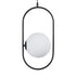 GloboStar® HAMBURG 00591 Μοντέρνο Κρεμαστό Φωτιστικό Οροφής Μονόφωτο Μαύρο Μεταλλικό Γυάλινο Μπάλα Μ25 x Π20 x Υ50cm - ledmania.gr