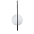GloboStar® HAMBURG 00591 Μοντέρνο Κρεμαστό Φωτιστικό Οροφής Μονόφωτο Μαύρο Μεταλλικό Γυάλινο Μπάλα Μ25 x Π20 x Υ50cm - ledmania.gr