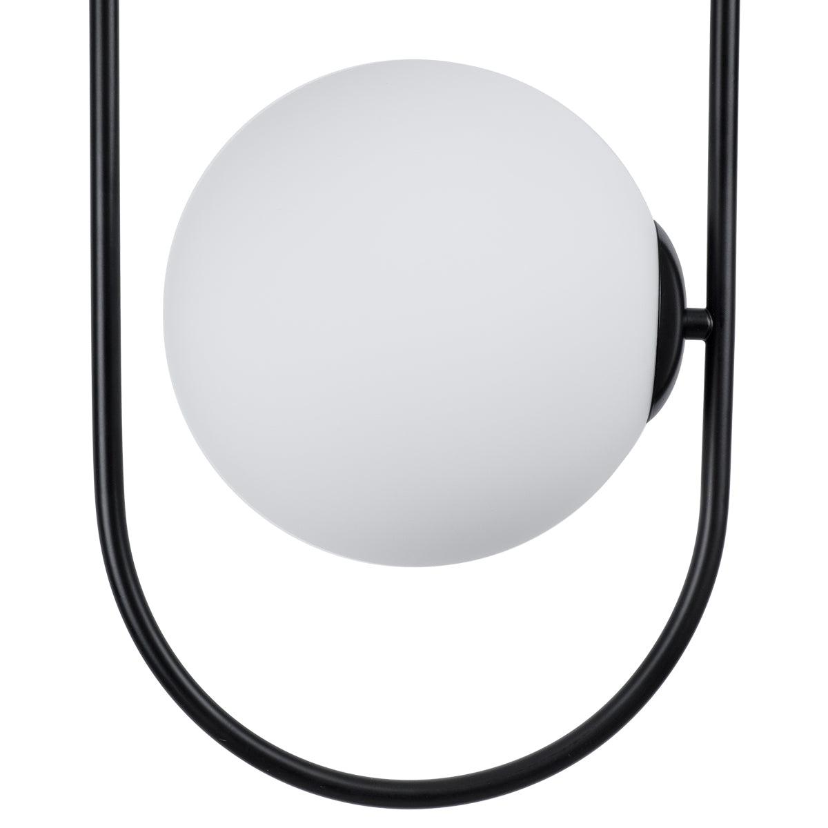 GloboStar® HAMBURG 00591 Μοντέρνο Κρεμαστό Φωτιστικό Οροφής Μονόφωτο Μαύρο Μεταλλικό Γυάλινο Μπάλα Μ25 x Π20 x Υ50cm - ledmania.gr
