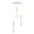 GloboStar® DILLON 00627 Μοντέρνο Κρεμαστό Φωτιστικό Οροφής Τρίφωτο Λευκό Μεταλλικό Καμπάνα Φ26 x Υ130cm - ledmania.gr