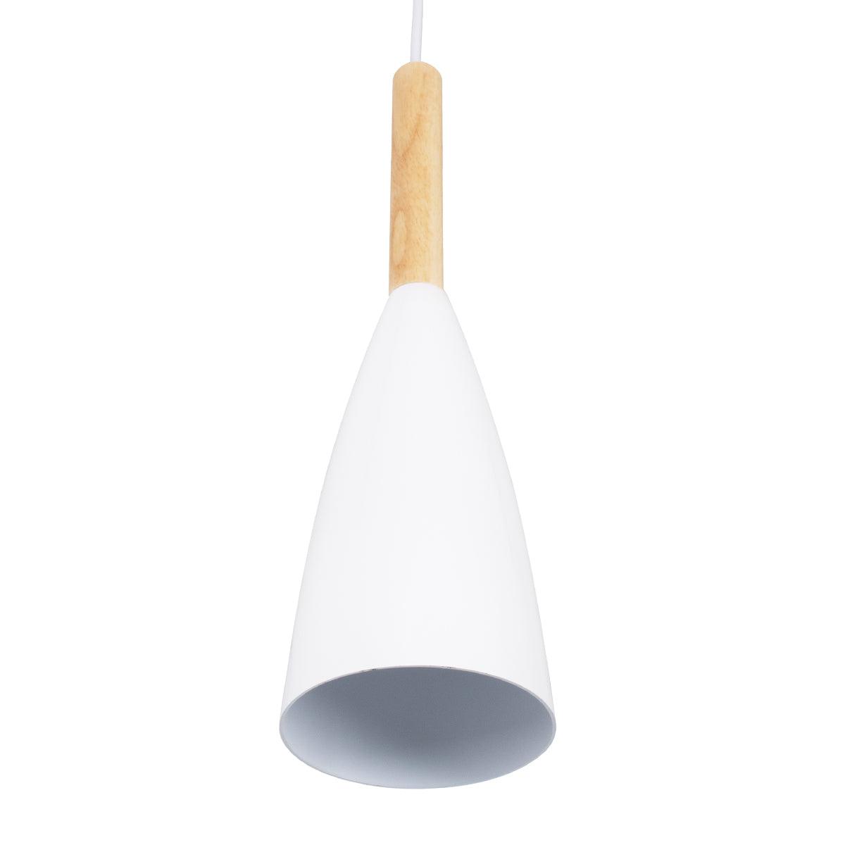 GloboStar® DILLON 00627 Μοντέρνο Κρεμαστό Φωτιστικό Οροφής Τρίφωτο Λευκό Μεταλλικό Καμπάνα Φ26 x Υ130cm - ledmania.gr