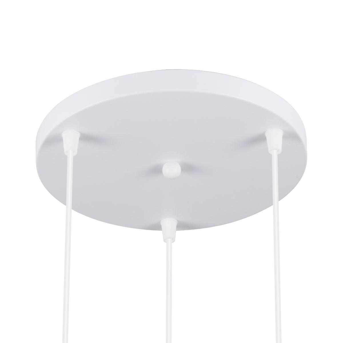 GloboStar® DILLON 00627 Μοντέρνο Κρεμαστό Φωτιστικό Οροφής Τρίφωτο Λευκό Μεταλλικό Καμπάνα Φ26 x Υ130cm - ledmania.gr