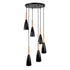 GloboStar® DILLON 00628 Μοντέρνο Κρεμαστό Φωτιστικό Οροφής Πολύφωτο Μαύρο Μεταλλικό Πλέγμα Φ52 x Υ130cm - ledmania.gr