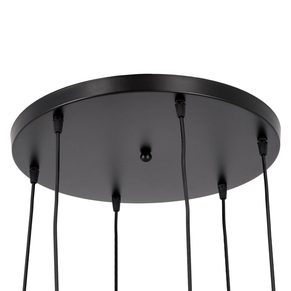 GloboStar® DILLON 00628 Μοντέρνο Κρεμαστό Φωτιστικό Οροφής Πολύφωτο Μαύρο Μεταλλικό Πλέγμα Φ52 x Υ130cm - ledmania.gr
