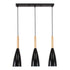 GloboStar® DILLON 00630 Μοντέρνο Κρεμαστό Φωτιστικό Οροφής Τρίφωτο Μαύρο Μεταλλικό Πλέγμα Μ54 x Π14 x Υ130cm - ledmania.gr