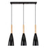 GloboStar® DILLON 00630 Μοντέρνο Κρεμαστό Φωτιστικό Οροφής Τρίφωτο Μαύρο Μεταλλικό Πλέγμα Μ54 x Π14 x Υ130cm - ledmania.gr