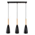 GloboStar® DILLON 00630 Μοντέρνο Κρεμαστό Φωτιστικό Οροφής Τρίφωτο Μαύρο Μεταλλικό Πλέγμα Μ54 x Π14 x Υ130cm - ledmania.gr