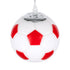 GloboStar® FOOTBALL 00642 Μοντέρνο Κρεμαστό Παιδικό Φωτιστικό Οροφής Μονόφωτο Κόκκινο Λευκό Γυάλινο Φ15 x Υ18cm - ledmania.gr