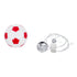 GloboStar® FOOTBALL 00642 Μοντέρνο Κρεμαστό Παιδικό Φωτιστικό Οροφής Μονόφωτο Κόκκινο Λευκό Γυάλινο Φ15 x Υ18cm - ledmania.gr