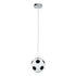 GloboStar® FOOTBALL 00643 Μοντέρνο Κρεμαστό Παιδικό Φωτιστικό Οροφής Μονόφωτο Μαύρο Λευκό Γυάλινο Φ15 x Υ18cm - ledmania.gr