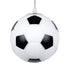 GloboStar® FOOTBALL 00643 Μοντέρνο Κρεμαστό Παιδικό Φωτιστικό Οροφής Μονόφωτο Μαύρο Λευκό Γυάλινο Φ15 x Υ18cm - ledmania.gr