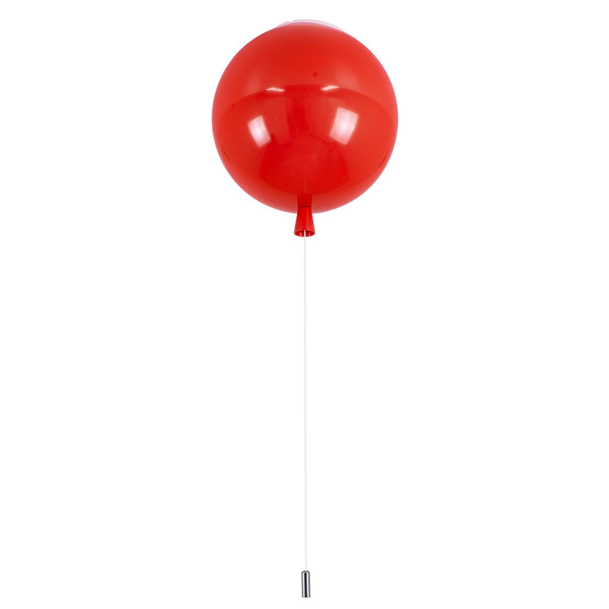 GloboStar® BALLOON 00652 Μοντέρνο Παιδικό Φωτιστικό Οροφής Μονόφωτο Κόκκινο Πλαστικό Μπάλα Φ30 x Υ33cm - ledmania.gr