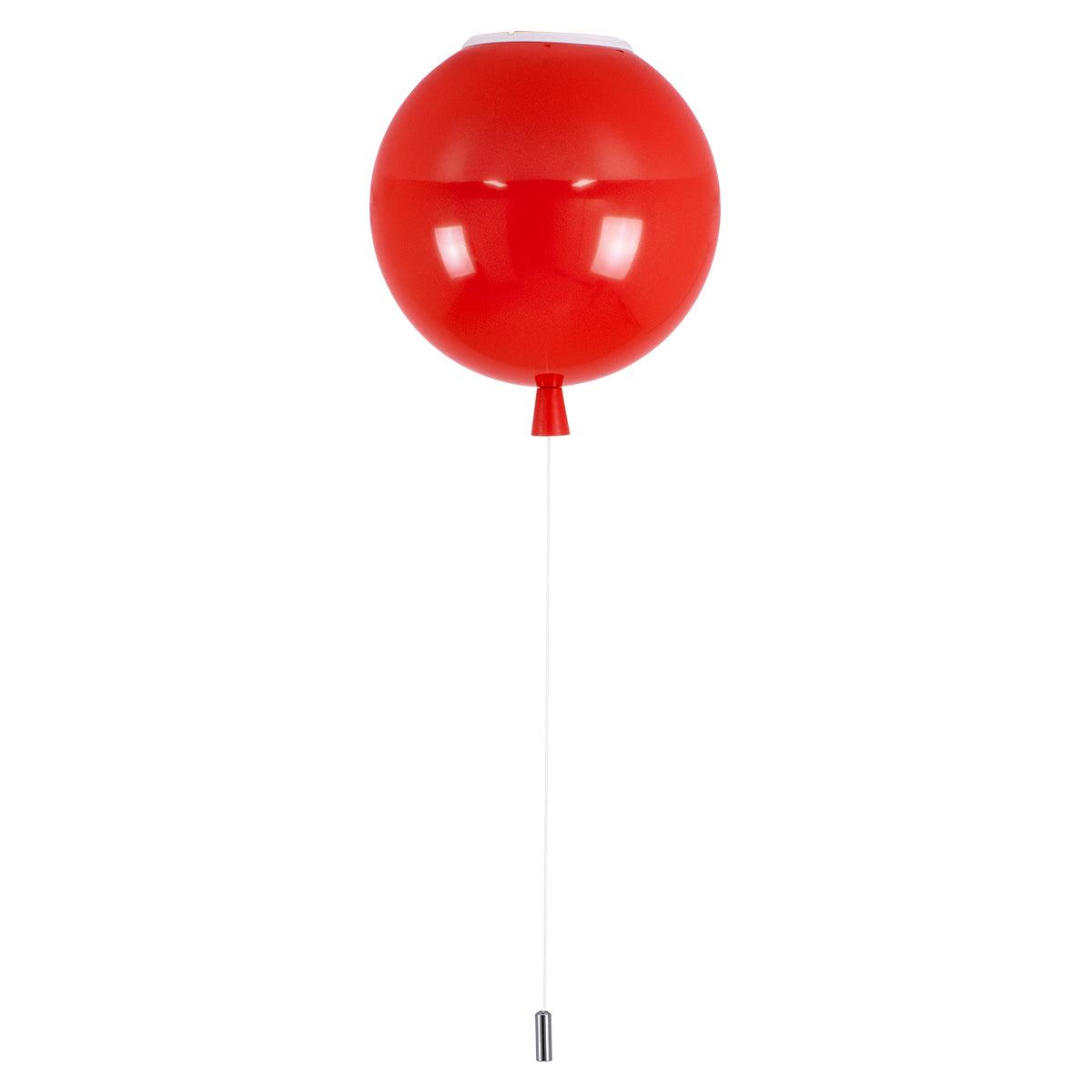 GloboStar® BALLOON 00652 Μοντέρνο Παιδικό Φωτιστικό Οροφής Μονόφωτο Κόκκινο Πλαστικό Μπάλα Φ30 x Υ33cm - ledmania.gr