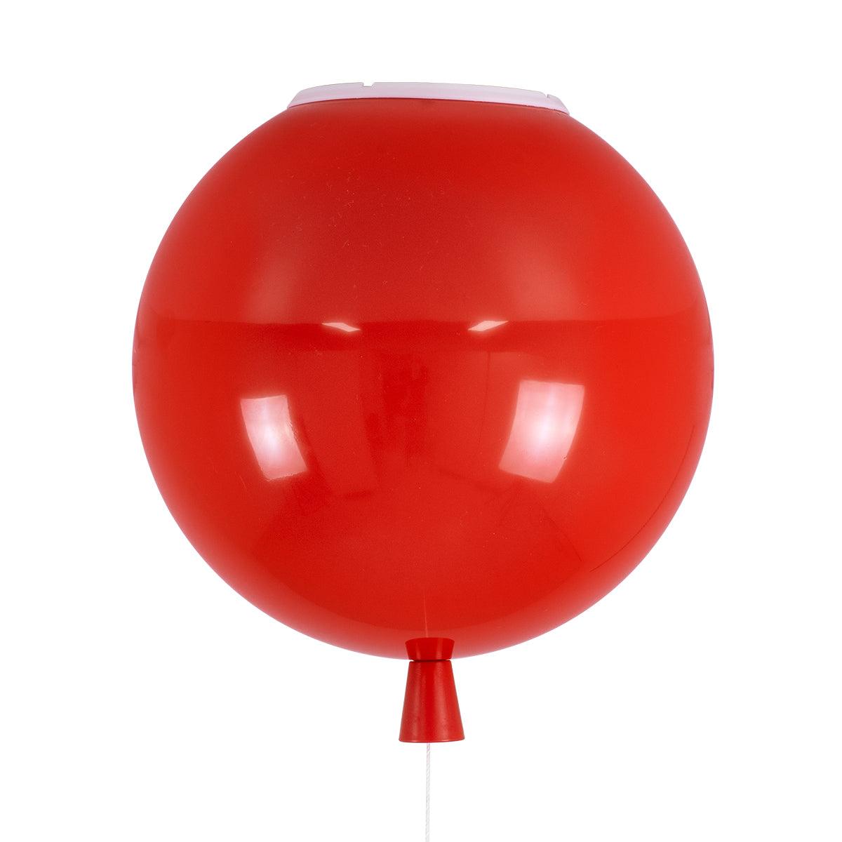 GloboStar® BALLOON 00652 Μοντέρνο Παιδικό Φωτιστικό Οροφής Μονόφωτο Κόκκινο Πλαστικό Μπάλα Φ30 x Υ33cm - ledmania.gr