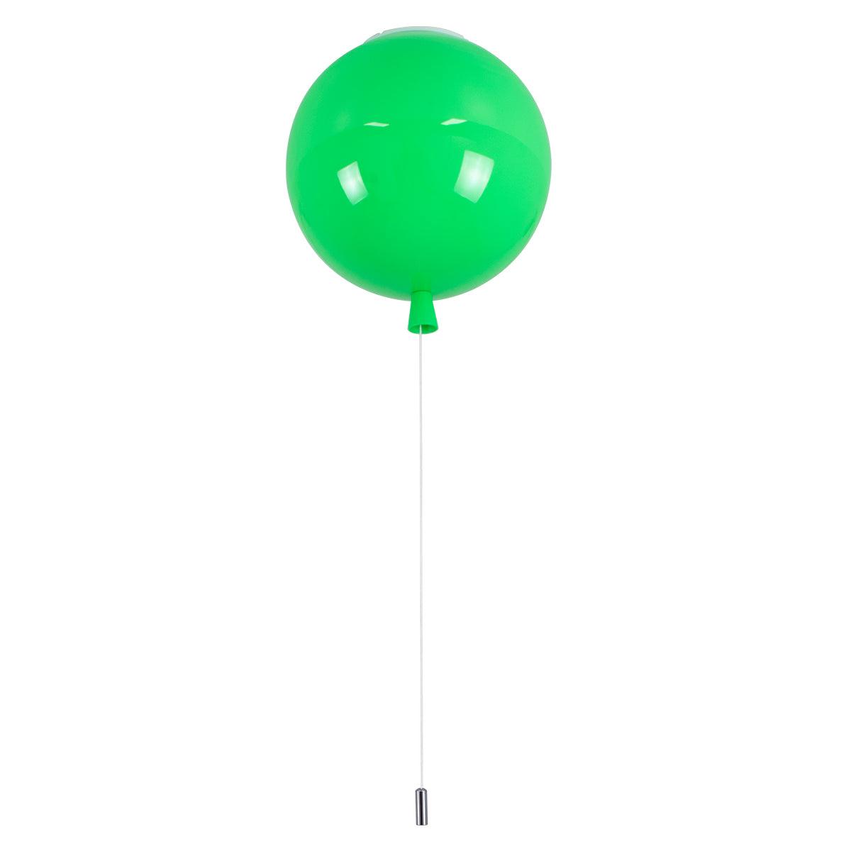 GloboStar® BALLOON 00653 Μοντέρνο Παιδικό Φωτιστικό Οροφής Μονόφωτο Πράσινο Πλαστικό Μπάλα Φ30 x Υ33cm - ledmania.gr