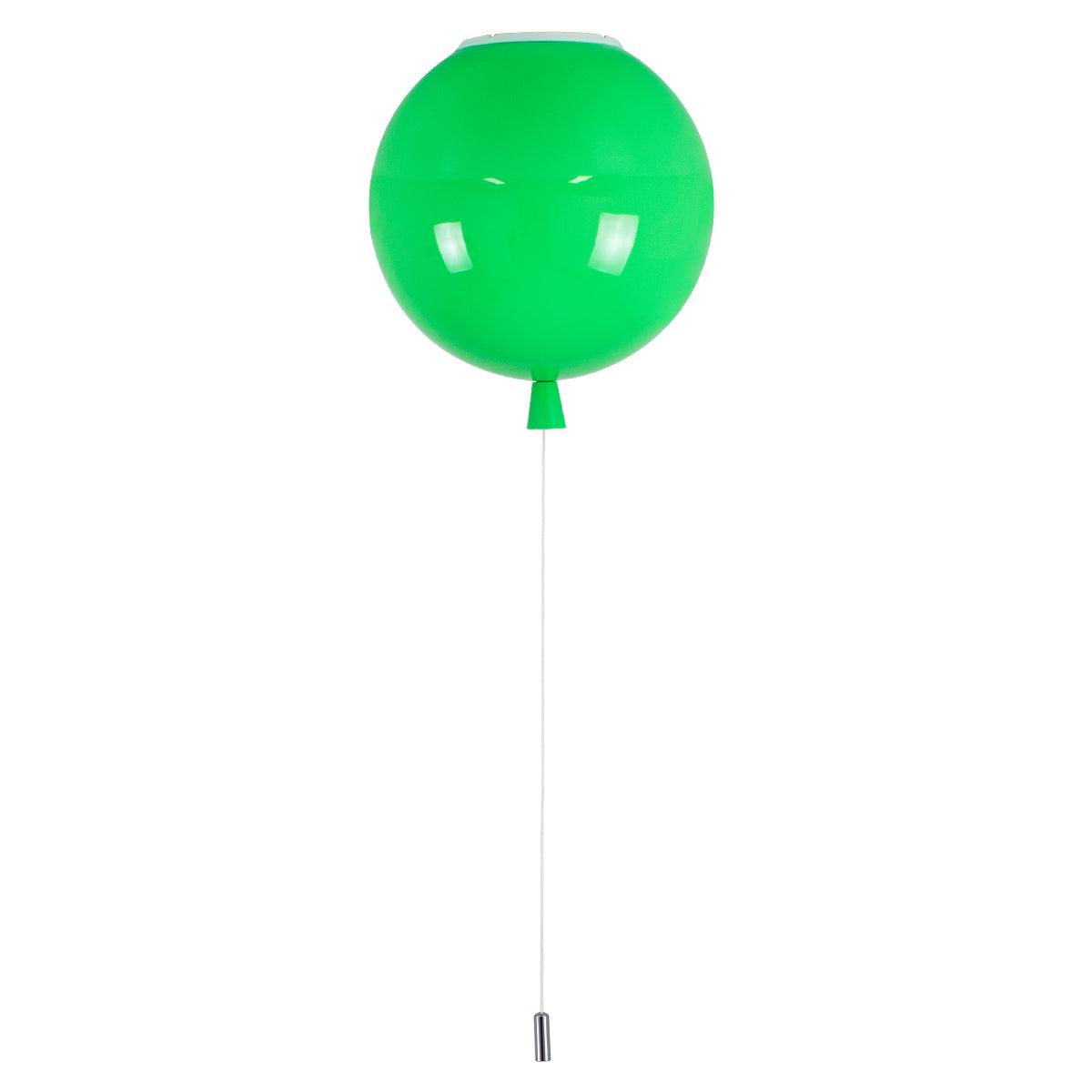 GloboStar® BALLOON 00653 Μοντέρνο Παιδικό Φωτιστικό Οροφής Μονόφωτο Πράσινο Πλαστικό Μπάλα Φ30 x Υ33cm - ledmania.gr