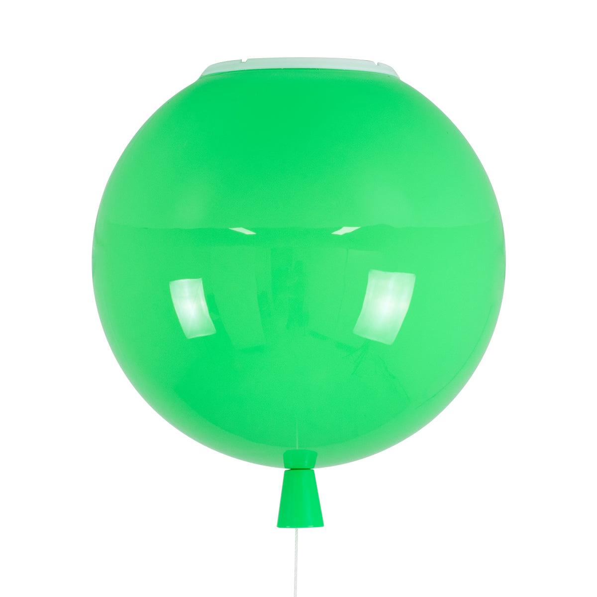GloboStar® BALLOON 00653 Μοντέρνο Παιδικό Φωτιστικό Οροφής Μονόφωτο Πράσινο Πλαστικό Μπάλα Φ30 x Υ33cm - ledmania.gr