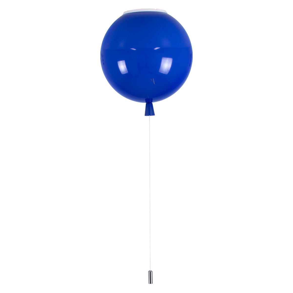 GloboStar® BALLOON 00654 Μοντέρνο Παιδικό Φωτιστικό Οροφής Μονόφωτο Μπλε Πλαστικό Μπάλα Φ30 x Υ33cm - ledmania.gr