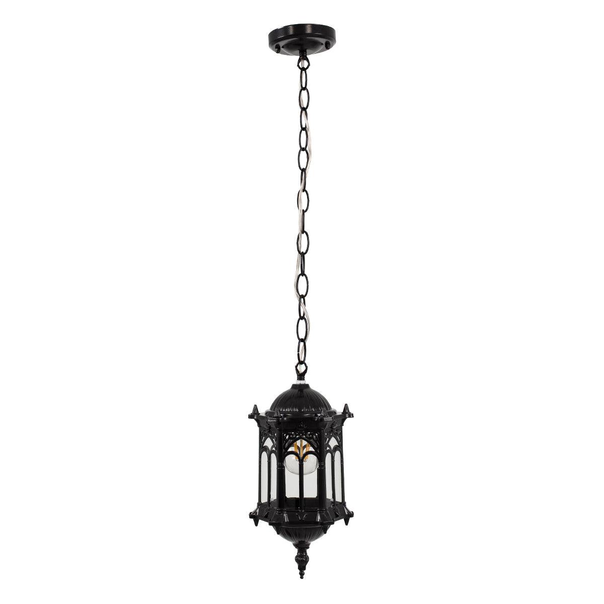 GloboStar® DARCY 00655 Vintage Κρεμαστό Φωτιστικό Οροφής Μονόφωτο Μαύρο Μεταλλικό Πλέγμα Φ15.5 x Y32.5cm - ledmania.gr