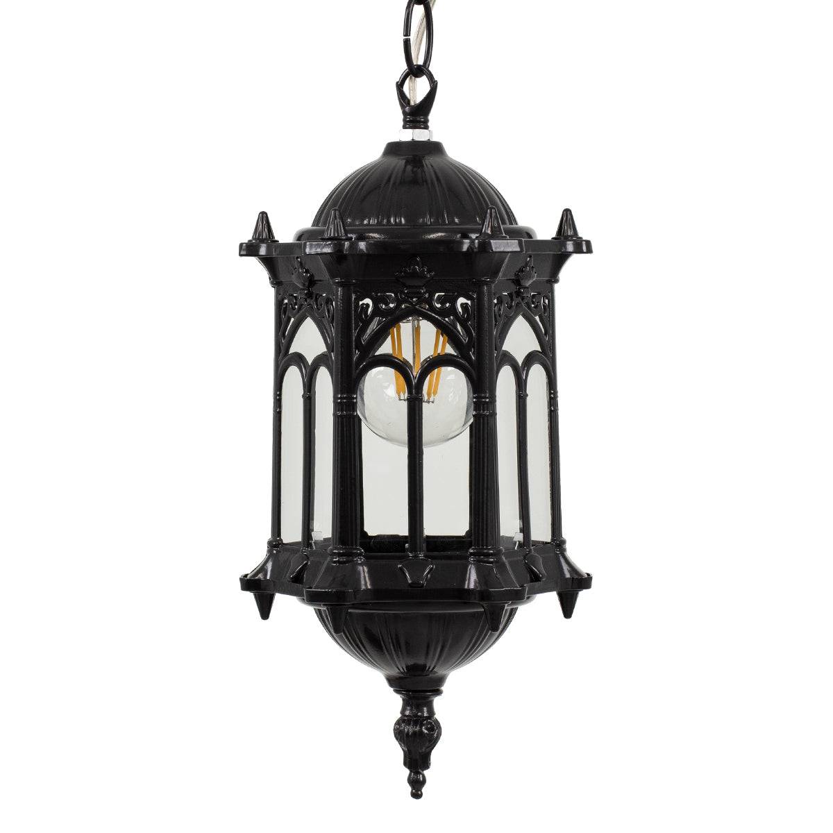 GloboStar® DARCY 00655 Vintage Κρεμαστό Φωτιστικό Οροφής Μονόφωτο Μαύρο Μεταλλικό Πλέγμα Φ15.5 x Y32.5cm - ledmania.gr