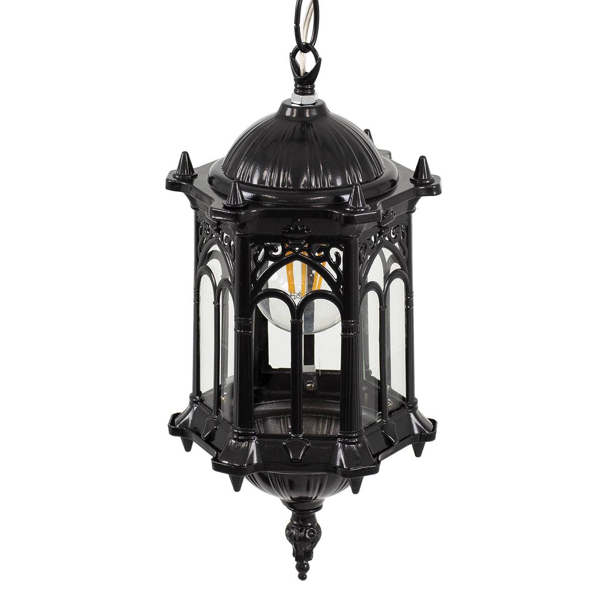 GloboStar® DARCY 00655 Vintage Κρεμαστό Φωτιστικό Οροφής Μονόφωτο Μαύρο Μεταλλικό Πλέγμα Φ15.5 x Y32.5cm - ledmania.gr