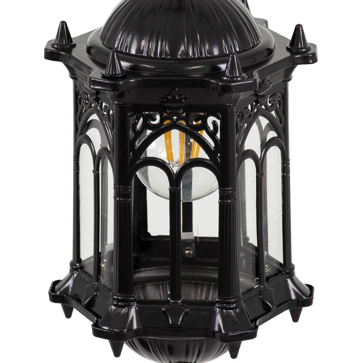 GloboStar® DARCY 00655 Vintage Κρεμαστό Φωτιστικό Οροφής Μονόφωτο Μαύρο Μεταλλικό Πλέγμα Φ15.5 x Y32.5cm - ledmania.gr