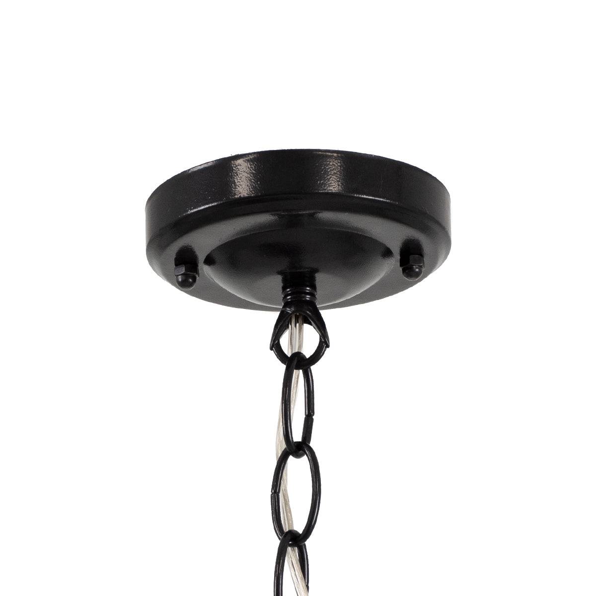 GloboStar® DARCY 00655 Vintage Κρεμαστό Φωτιστικό Οροφής Μονόφωτο Μαύρο Μεταλλικό Πλέγμα Φ15.5 x Y32.5cm - ledmania.gr