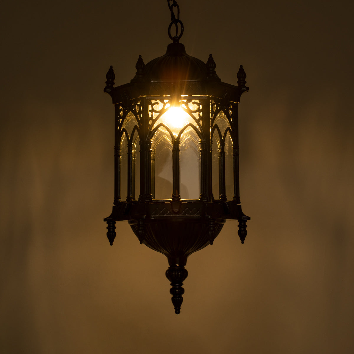 GloboStar® DARCY 00672 Vintage Κρεμαστό Φωτιστικό Οροφής Μονόφωτο 1 x E27 Μαύρο Μεταλλικό Φανάρι Πλέγμα Φ35 x Υ61cm - ledmania.gr