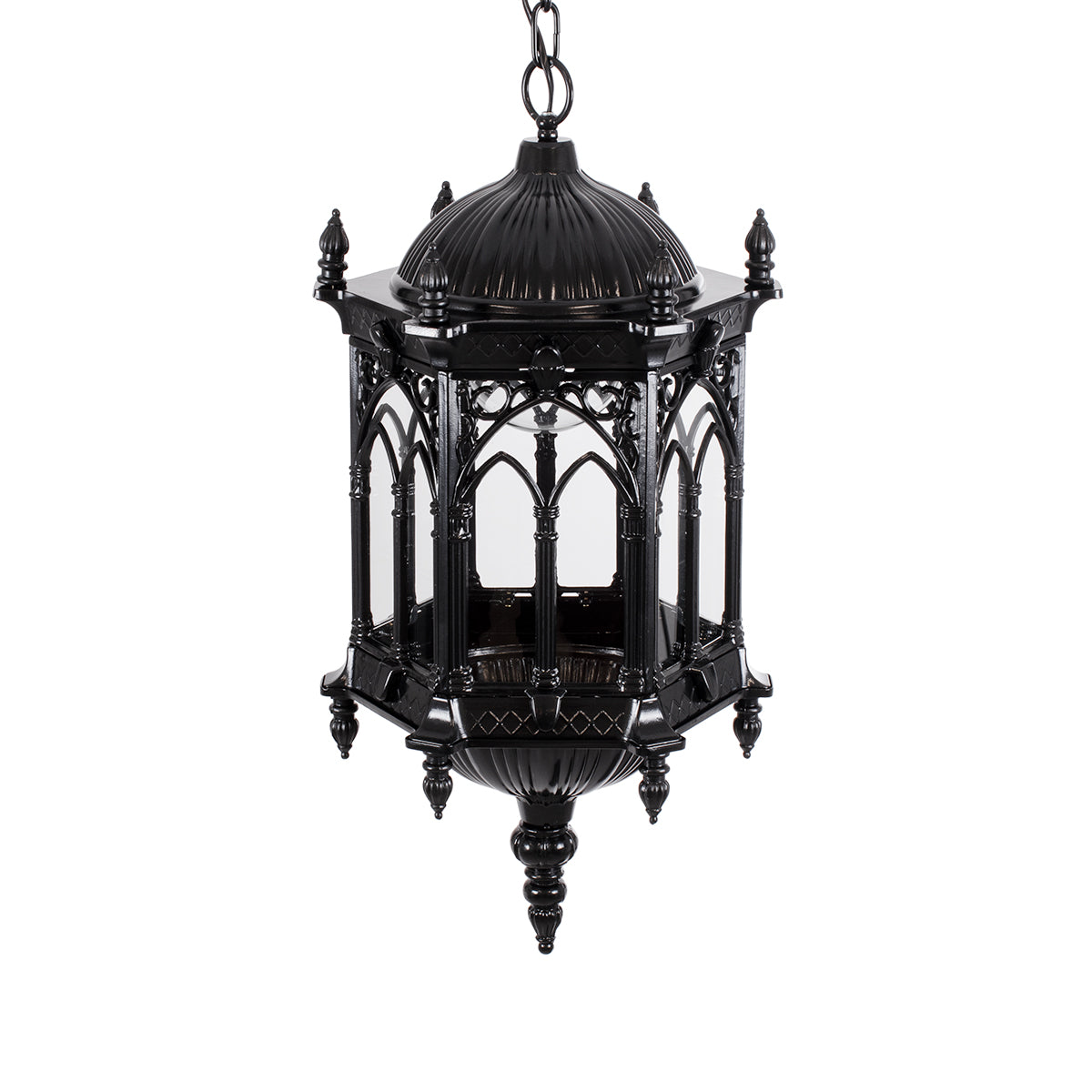 GloboStar® DARCY 00672 Vintage Κρεμαστό Φωτιστικό Οροφής Μονόφωτο 1 x E27 Μαύρο Μεταλλικό Φανάρι Πλέγμα Φ35 x Υ61cm - ledmania.gr