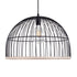 GloboStar® NEVIS 00681 Μοντέρνο Κρεμαστό Φωτιστικό Οροφής Μονόφωτο 1 x E27 Μαύρο Μεταλλικό Καμπάνα Πλέγμα Φ49 x Υ34.5cm - ledmania.gr