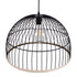 GloboStar® NEVIS 00681 Μοντέρνο Κρεμαστό Φωτιστικό Οροφής Μονόφωτο 1 x E27 Μαύρο Μεταλλικό Καμπάνα Πλέγμα Φ49 x Υ34.5cm - ledmania.gr