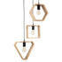 GloboStar® ELISE 00683 Μοντέρνο Κρεμαστό Φωτιστικό Οροφής Τρίφωτο Μπεζ Μεταλλικό Ξύλινο Δρυς Ράγα Φ55 x Υ130cm - ledmania.gr