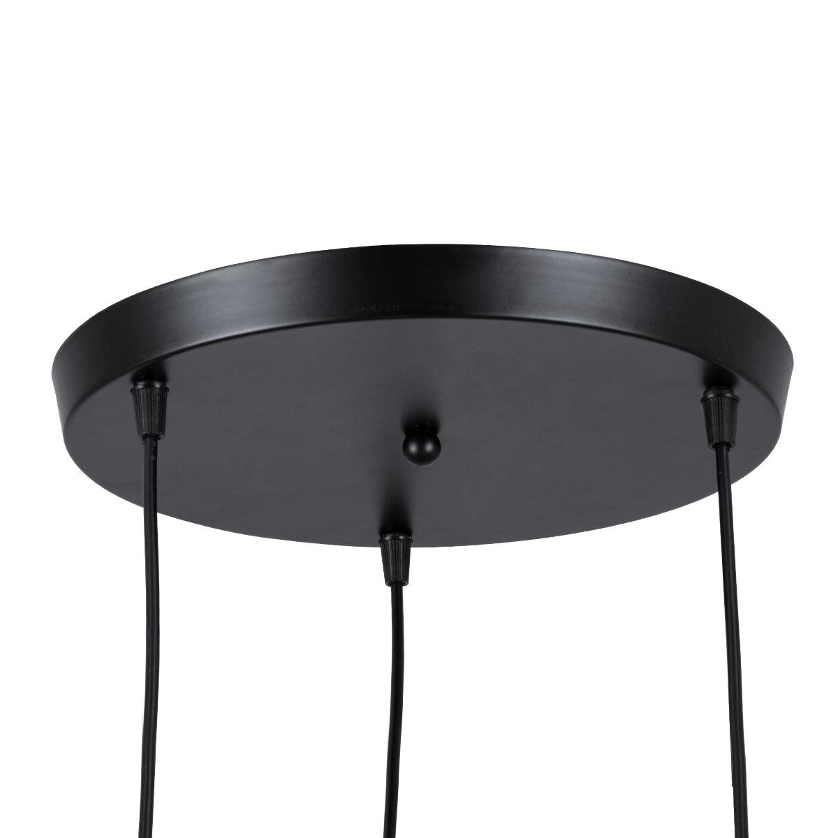 GloboStar® ELISE 00683 Μοντέρνο Κρεμαστό Φωτιστικό Οροφής Τρίφωτο Μπεζ Μεταλλικό Ξύλινο Δρυς Ράγα Φ55 x Υ130cm - ledmania.gr