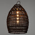 GloboStar® TAHITI 00711 Vintage Κρεμαστό Φωτιστικό Οροφής Μονόφωτο Καφέ Ξύλινο Bamboo Φ38 x Y50cm - ledmania.gr