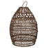 GloboStar® TAHITI 00711 Vintage Κρεμαστό Φωτιστικό Οροφής Μονόφωτο Καφέ Ξύλινο Bamboo Φ38 x Y50cm - ledmania.gr